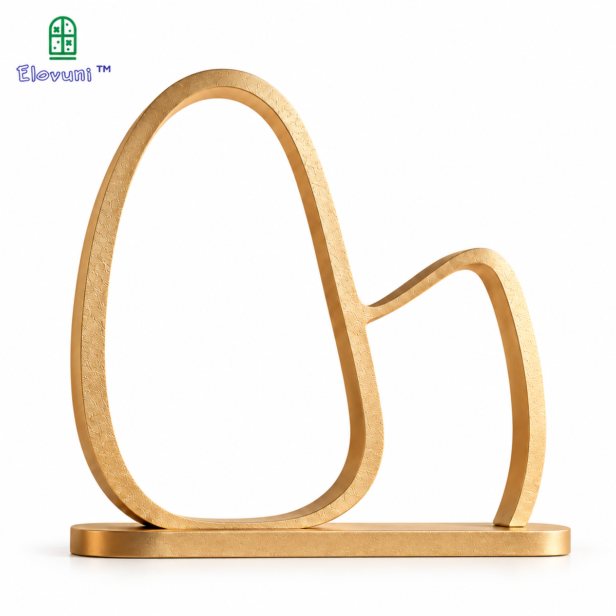 Elovuni™ Hearth Silhouette – Abstract Metal Mantel Sculpture, Modern Geometric Fireplace Shelf Decor for Minimalist Living Rooms & Luxury Interiors